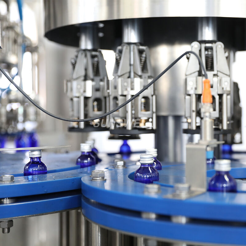 Automatic 2 oz glass bottle tonic rinsing servo piston filling capping machine