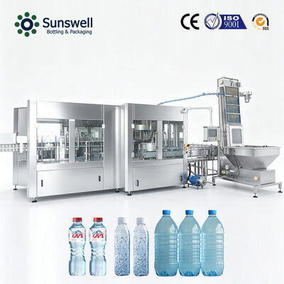 Dây chuyền đóng chai nước khoáng 24000bph 500ml tốc độ cao Thiết bị làm đầy nước hoàn chỉnh